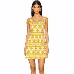 FOREVER 21 SUMMER MINI DRESS WITH YELLOW PATTERN